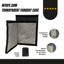 Load image into Gallery viewer, Transparent Window Cellphone | Tablet Signal Blocking Faraday Case with Roll Top Velcro Seal