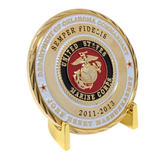 Load image into Gallery viewer, Military Challenge Coin Display Stand - Solid Metal with Anodized Finish - US Vet. Business