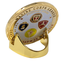 Load image into Gallery viewer, Military Challenge Coin Display Stand - Solid Metal with Anodized Finish - US Vet. Business