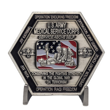 Load image into Gallery viewer, Military Challenge Coin Display Stand - Solid Metal with Anodized Finish - US Vet. Business