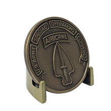 Load image into Gallery viewer, Military Challenge Coin Display Stand - Solid Metal with Anodized Finish - US Vet. Business