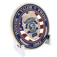 Load image into Gallery viewer, Military Challenge Coin Display Stand - Solid Metal with Anodized Finish - US Vet. Business