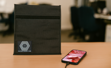 Load image into Gallery viewer, Halcyon Non-Window Faraday Bag for Phones // Signal Blocking Faraday Cage Prevents Hacking Tracking Spying, Device Shielding for Law Enforcement Military Digital Forensics, EMP CME Protection Black
