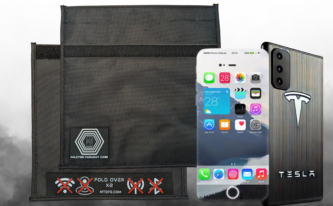 Halcyon Non-Window Faraday Bag for Phones // Signal Blocking Faraday Cage Prevents Hacking Tracking Spying, Device Shielding for Law Enforcement Military Digital Forensics, EMP CME Protection Black