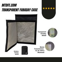 Load image into Gallery viewer, Transparent Window Cellphone | Tablet Signal Blocking Faraday Case with Roll Top Velcro Seal
