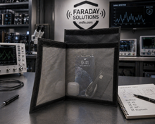 Load image into Gallery viewer, Transparent Window Cellphone | Tablet Signal Blocking Faraday Case with Roll Top Velcro Seal
