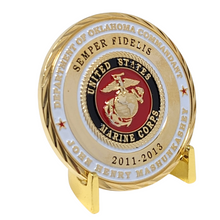 Load image into Gallery viewer, Military Challenge Coin Display Stand - Solid Metal with Anodized Finish - US Vet. Business
