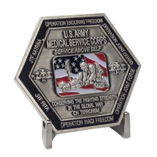 Load image into Gallery viewer, Military Challenge Coin Display Stand - Solid Metal with Anodized Finish - US Vet. Business
