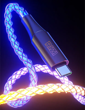 Load image into Gallery viewer, USB A to C - Soft Flow | Gentle LED Light RGB Type C 66W Ziny Alloy Fast Charging Cable - 1 Meter
